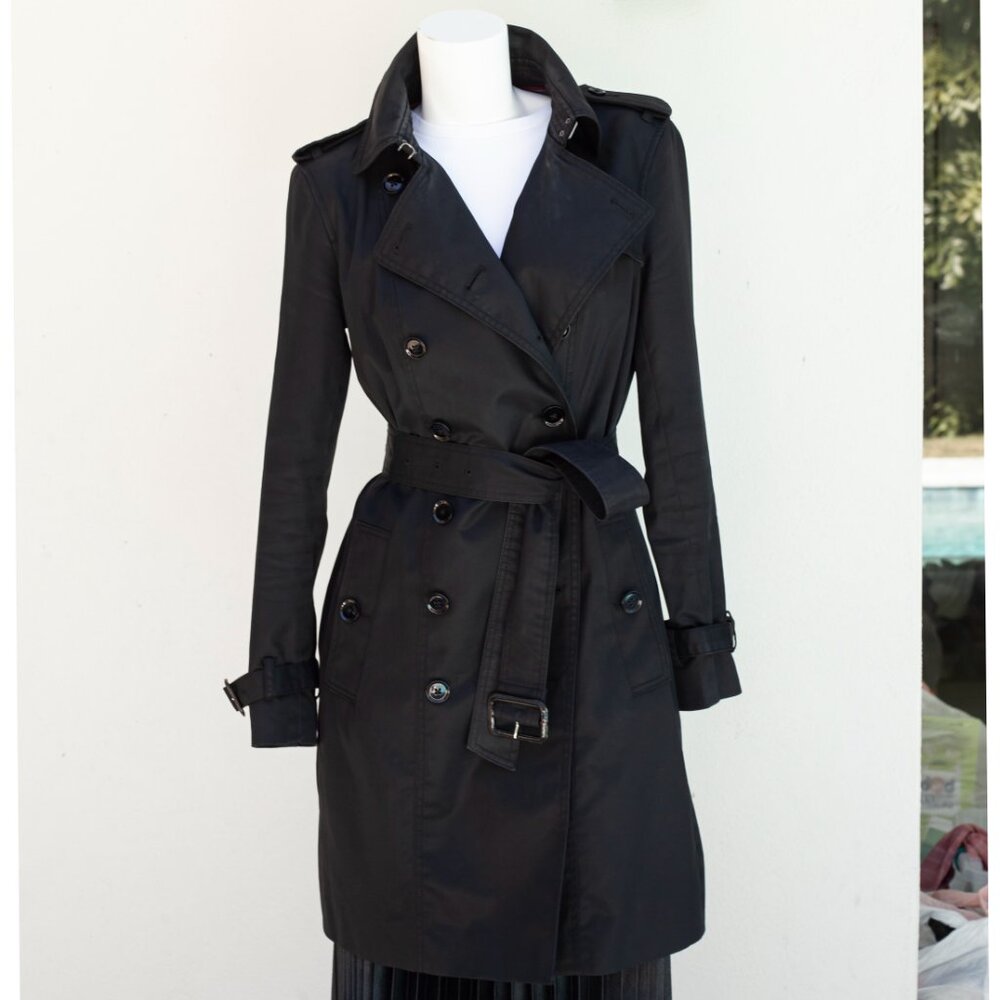 Banana Republic Black Belted Trench Coat size Small